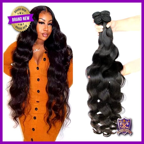 Brazilian Virgin Human Hair Body Wave Extensions 4 Bundles 24-30 Inches